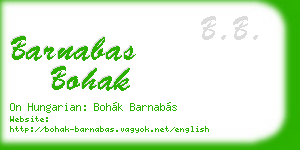 barnabas bohak business card
