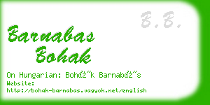 barnabas bohak business card